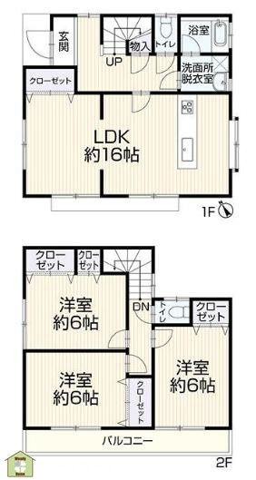 川口市差間2丁目　中古一戸建ての間取り