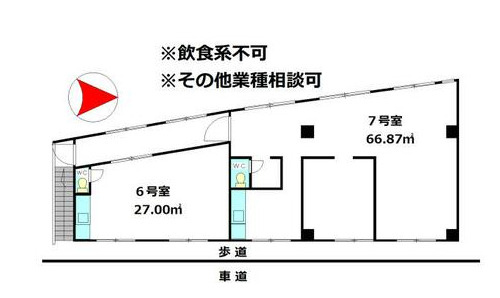 大津市蓮池町の店舗一部の間取り