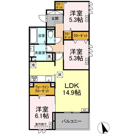 HEROKINGDOM　Ⅱの間取り