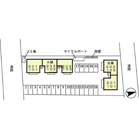 サンビレッジ二の宮　Ａの区画図