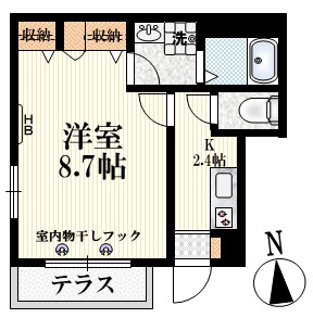 メゾン　ソレーユの間取り|★南西角部屋２面採光★