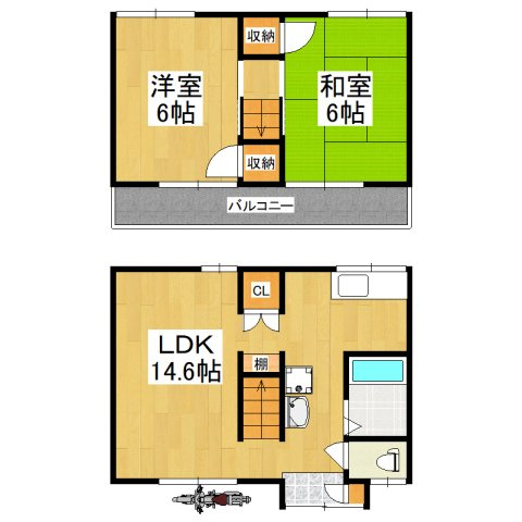【間取り】 | 萩原天神戸建1号