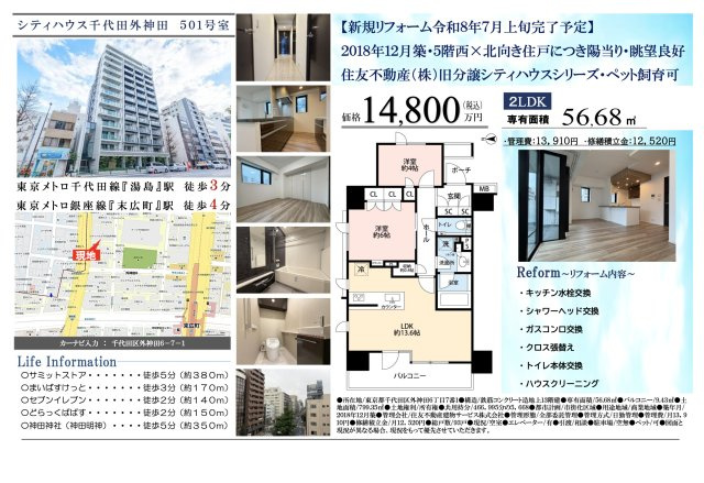 【その他】 | シティハウス千代田外神田　仲介手数料無料＋70万円現金プレゼント中