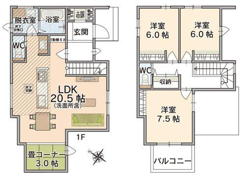 春日井市弥生町2丁目(春日井駅西)(残1棟)の間取り