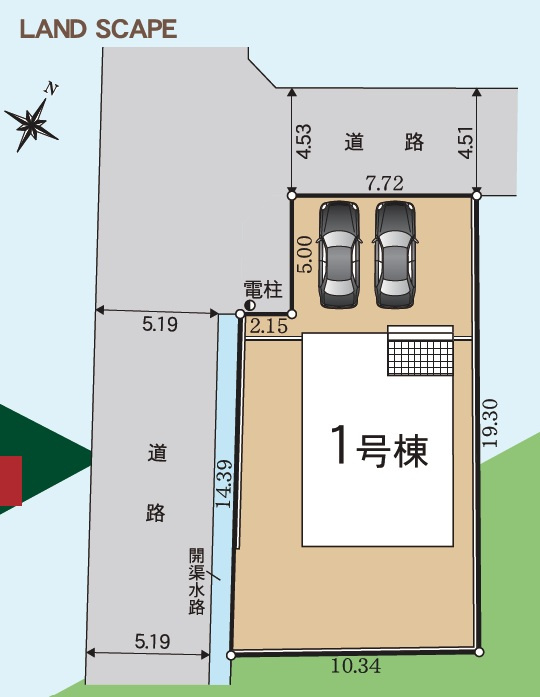 丸亀市津森町の新築一戸建の区画図