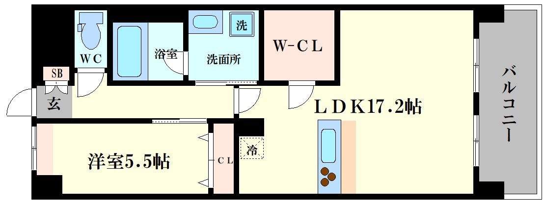 スプランディッド難波WESTⅡの間取り