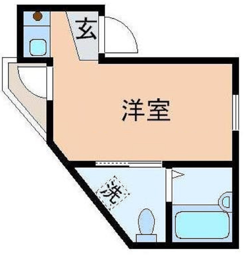シャンテ蒲田の間取り|間取り 　1R洋室5.4帖バストイレ別