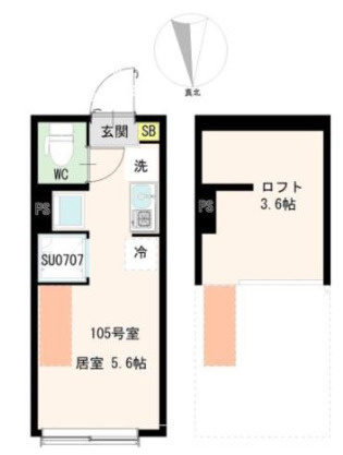 杉並区高井戸西１丁目のアパートの間取り