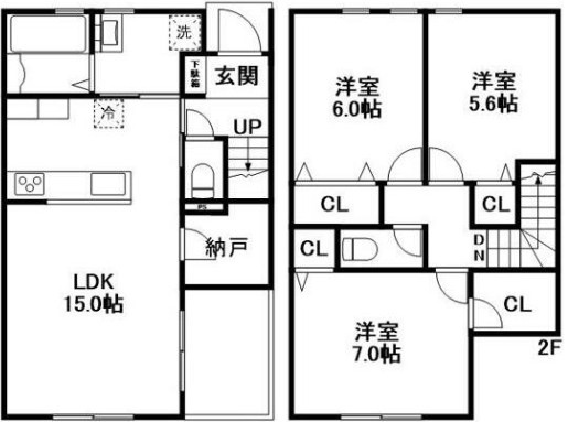 徳島市住吉３丁目の一戸建ての間取り
