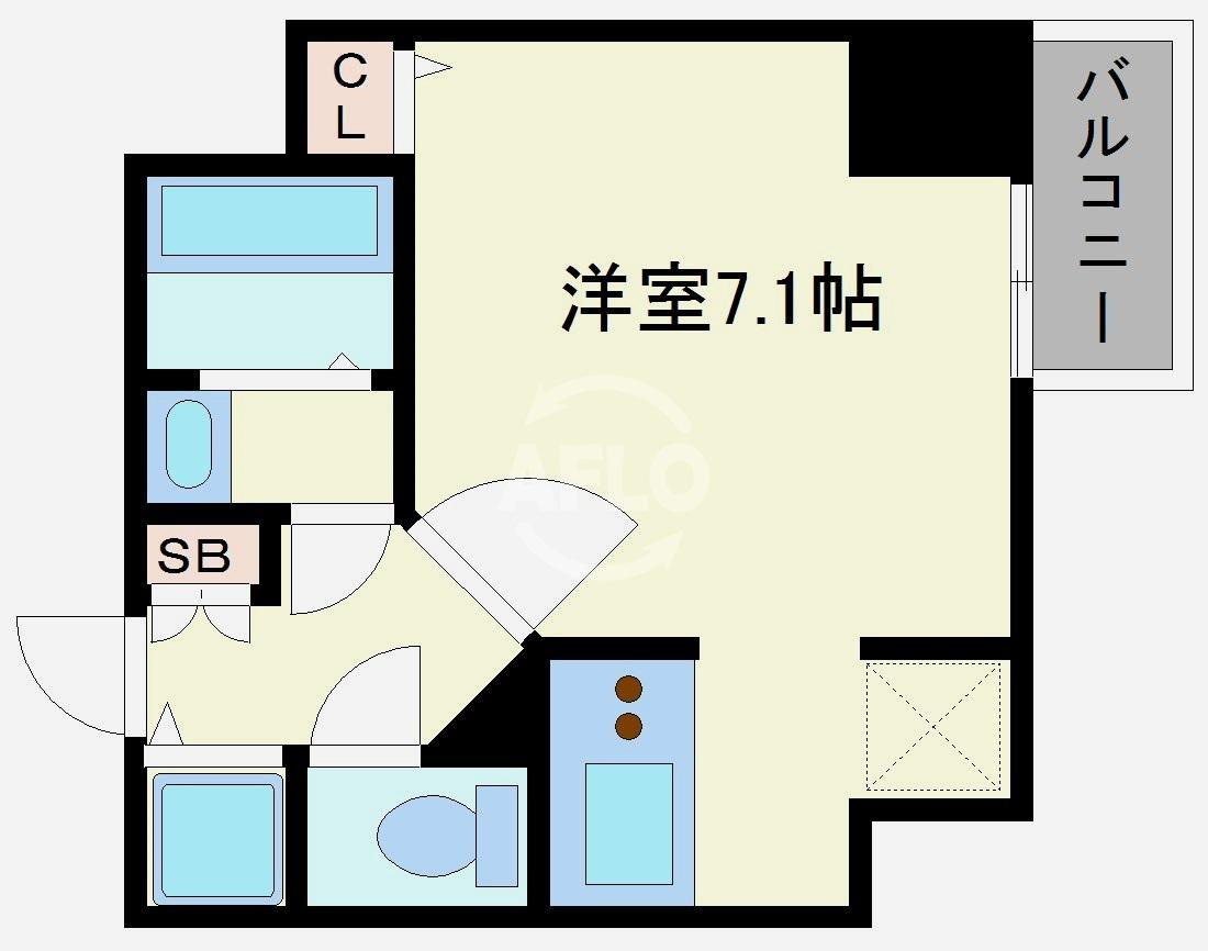 S-RESIDENCE難波Brillerの間取り|S-RESIDENCE難波Briller　広々とした間取