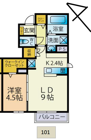 栗東市岡の店舗一部の間取り