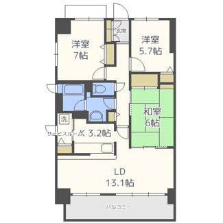 【間取り】 | グランドメゾン中津　中津小学校区 | グランドメゾン中津　開放感ある間取り