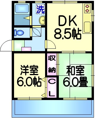ダイヤマンションの間取り|★１フロア２世帯：明るいお部屋★