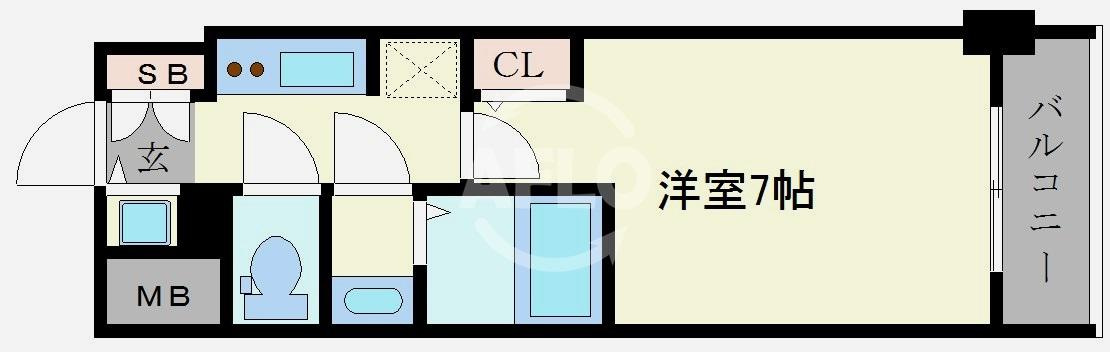 S-RESIDENCE難波Brillerの間取り|S-RESIDENCE難波Briller 広々とした間取