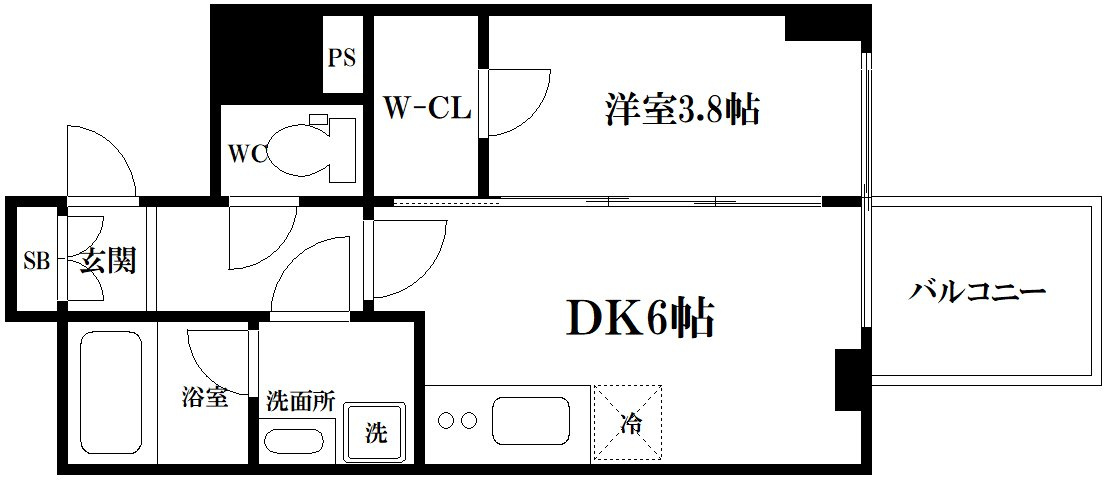 大阪市中央区本町橋の賃貸マンションの間取り
