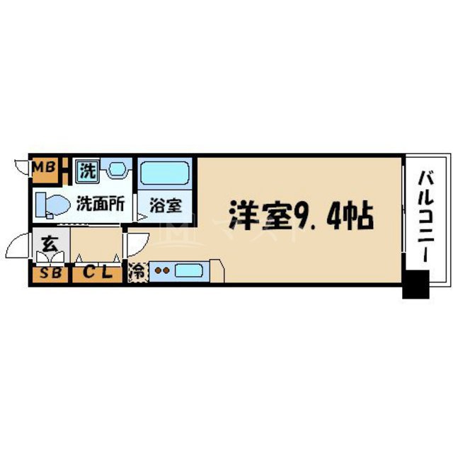 大阪市中央区上町の賃貸マンションの間取り