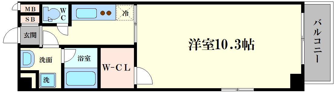 大阪市中央区内本町１丁目の賃貸マンションの間取り
