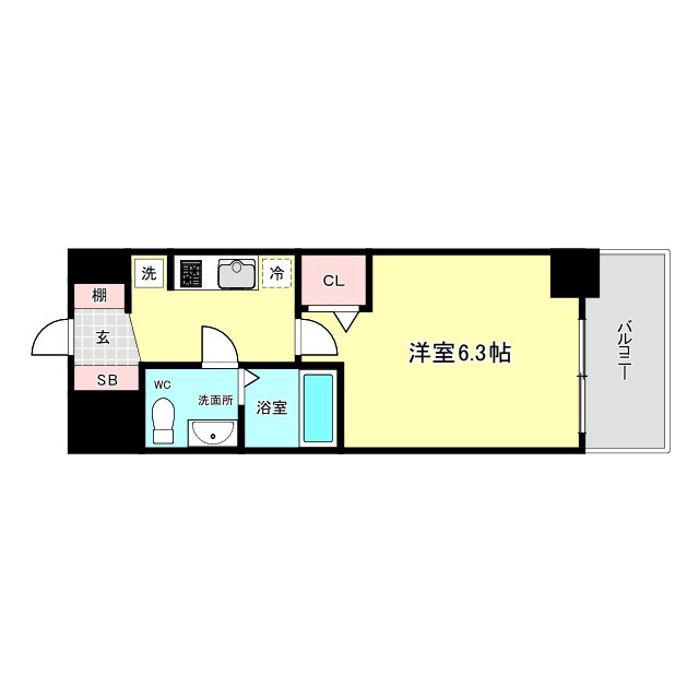 大阪市港区夕凪１丁目の賃貸マンションの間取り