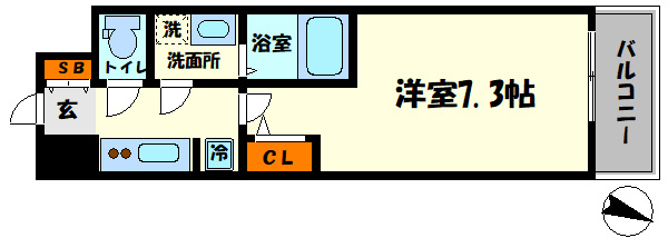 La Douceur西天満（ラドゥセール西天満）の間取り|S-RESIDENCE西天満Grand Jour　開放感のある間取り