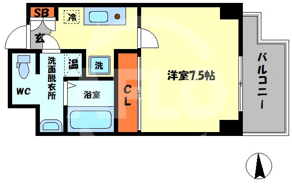 ORYZA肥後橋の間取り|ORYZA肥後橋（オリザ肥後橋）　開放感ある間取り