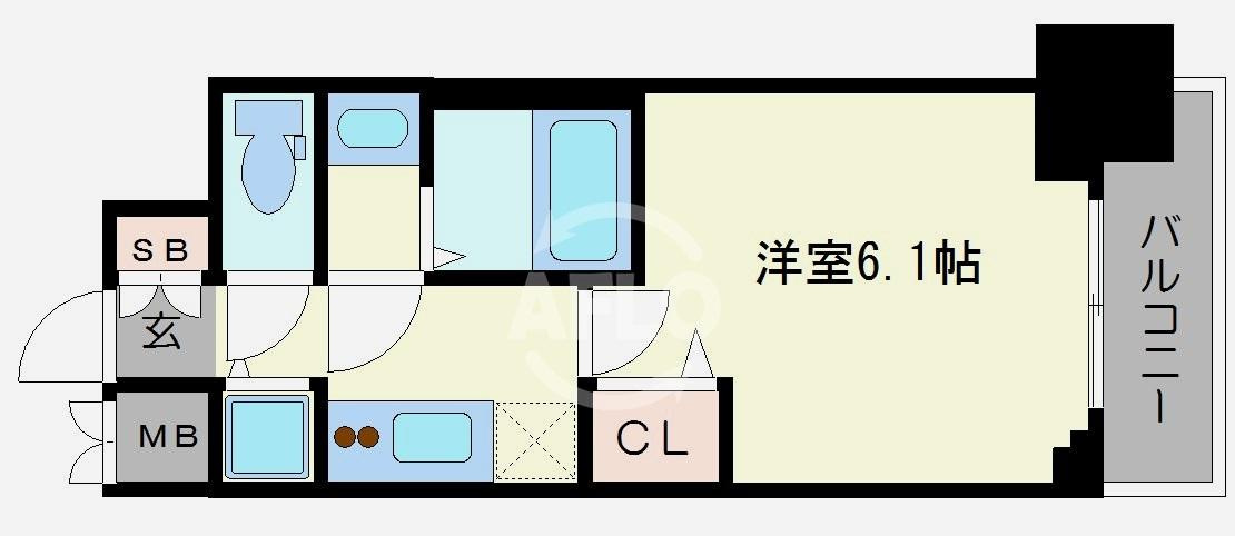プレサンスタワー難波WESTの間取り|プレサンスタワー難波WEST　間取り