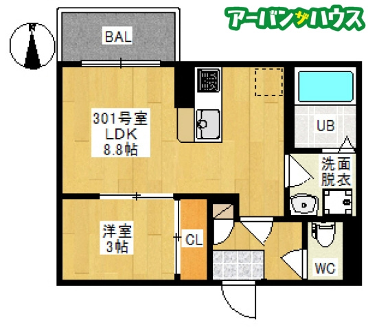 REGALEST 門田屋敷Ⅱの間取り
