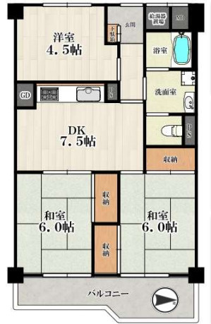 城北ハイツ１号館の間取り