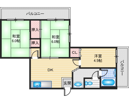 【間取り】 | 千里ハイツ
