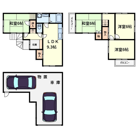 【間取り】 | 柱本1丁目貸家