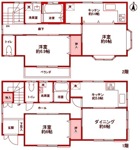 【間取り】 | 永田東3丁目貸家