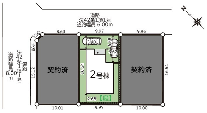 【新築戸建】札幌市手稲区前田7条14丁目3棟の区画図