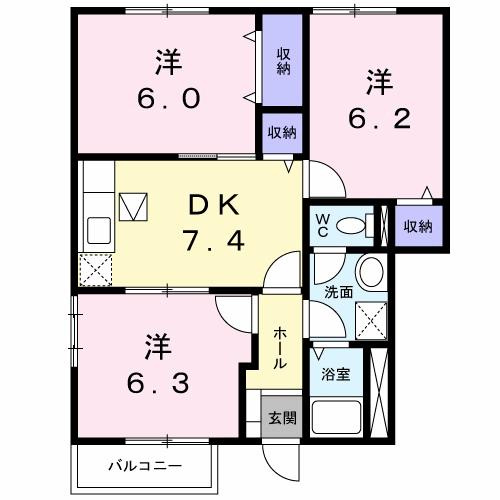 エスポワール本宿Ａの間取り