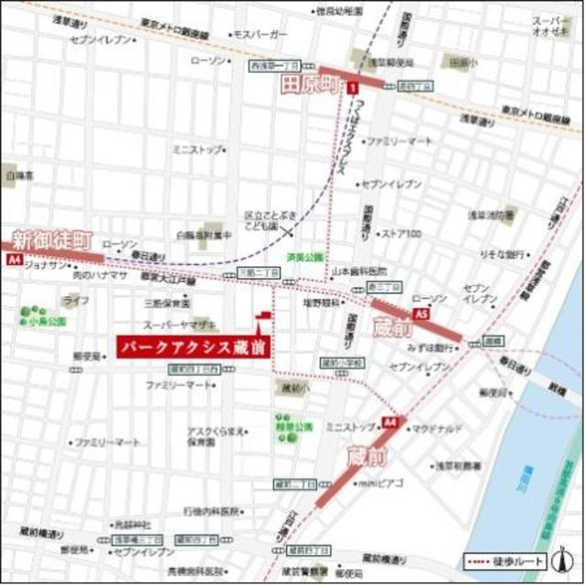 パークアクシス蔵前の地図