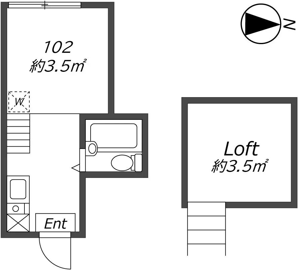 AP430 パソム大岡山 102の間取り|



