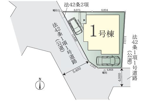 緑区二本松１丁目新築戸建て　3期1号棟の区画図|区画図「緑区二本松１丁目新築戸建て」