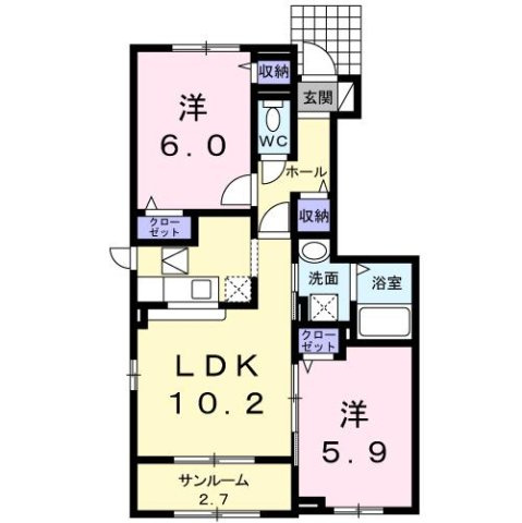 レジーナＨＡＴＡの間取り