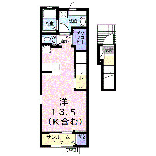 菫（すみれ）１ｓｔの間取り