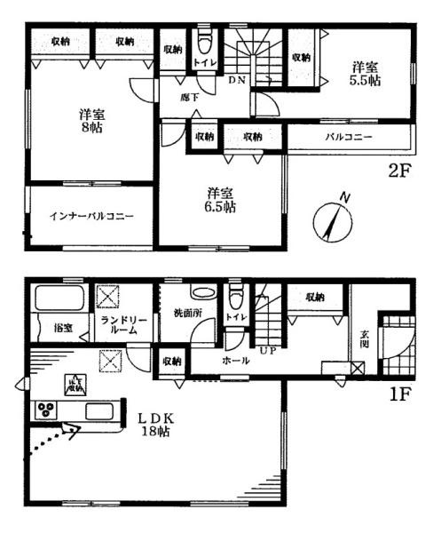 リーブルガーデン有里町 ２号棟 ／新築一戸建の間取り