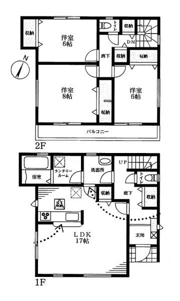 リーブルガーデン有里町 １号棟 ／新築一戸建の間取り