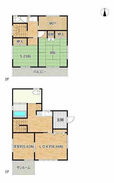宇都宮市鶴田町　4ＳＤＫ　中古住宅の間取り