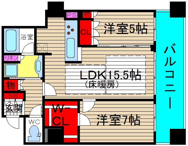 プレサンスレジェンド堺筋本町タワーの間取り
