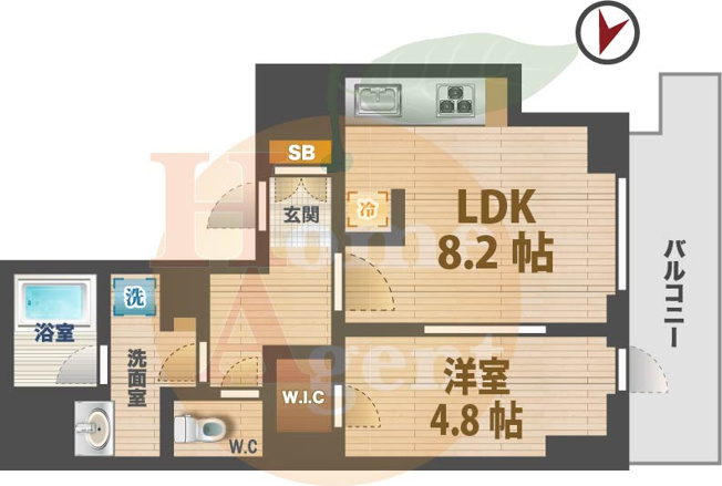 【間取り】 | イストワール阿佐ヶ谷 | 1LDKのお部屋です。