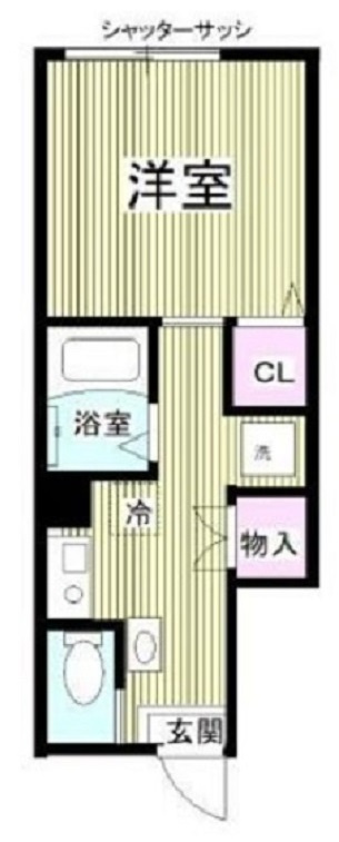 チェスナッツ蒲田の間取り|洋室5帖1Kバストイレ別独立洗面台！