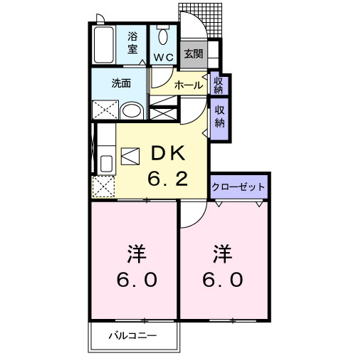 アングレカム　Ｄの間取り