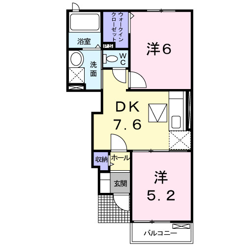 グレースフル　Ｂの間取り