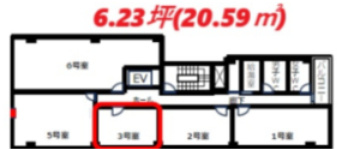 大阪市浪速区難波中１丁目の店舗事務所の間取り