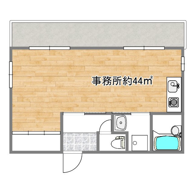 大阪市北区松ケ枝町の事務所の間取り
