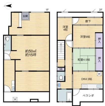 大阪市天王寺区石ケ辻町の店舗事務所の間取り