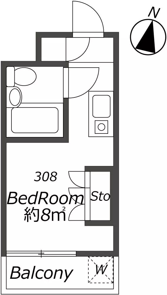 AP1153 メゾン・ド・オヌール 308の間取り|




