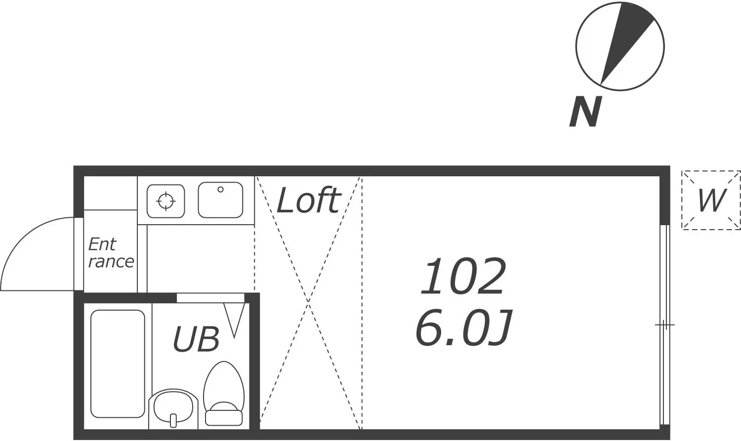 AP43 ペアパレス宮の坂 102（宮の坂/経堂）の間取り|



